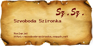 Szvoboda Szironka névjegykártya